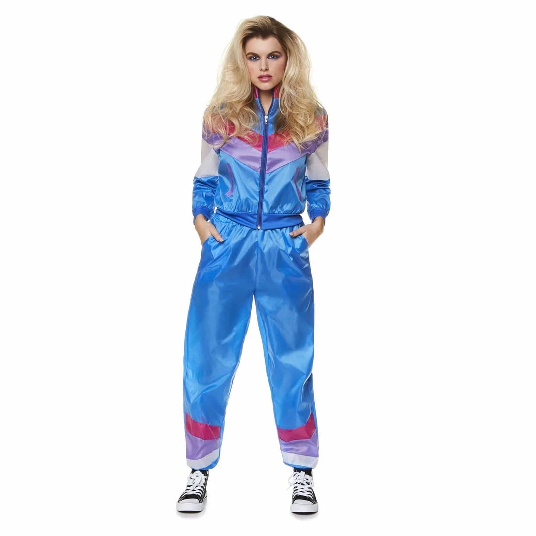 Karnival Costumes 80s Shell Suit Tracksuit Costume For Women Womens 4 Karnival Costumes 80s Shell Suit Tracksuit Costume For Women Womens