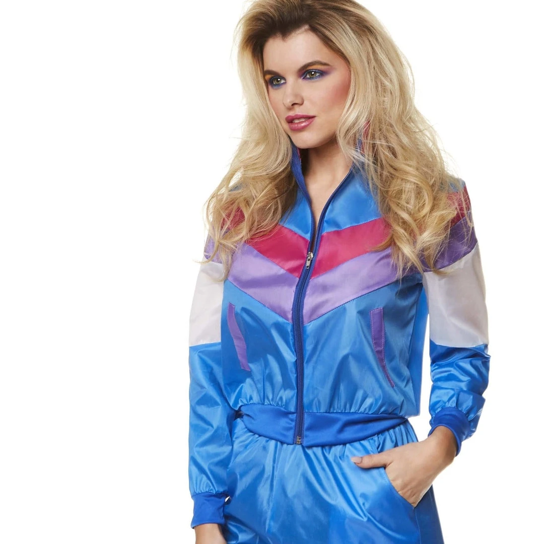 Karnival Costumes 80s Shell Suit Tracksuit Costume For Women Womens 6 Karnival Costumes 80s Shell Suit Tracksuit Costume For Women Womens