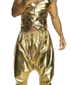 Rubie's Rapper 80s 90s Gold Parachute Pants Mens