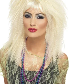 Smiffy's Womens Crimped 80's Blonde Trademark Big Hair Wig