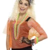Smiffy's Fishnet 80s Neon Orange Costume Top Womens
