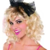 Amscan Popstar 80s Black Lace Bow Headband
