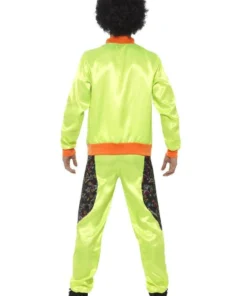 Smiffy's Retro 80s Fluoro Mens Breakdance Tracksuit Costume