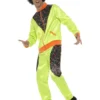 Smiffy's Retro 80s Fluoro Mens Breakdance Tracksuit Costume