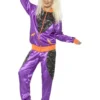 Smiffy's Retro 80s Fluoro Womens Breakdance Tracksuit Costume
