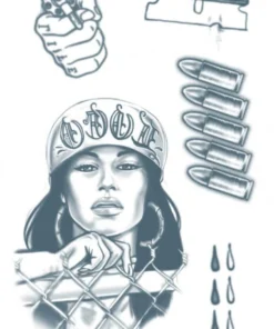 Tinsley Transfers Womens Prison Fake Temporary Tattoos 18 Pice Costume Kit