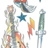 Tinsley Transfers Rock Star Fake Tattoos 80s Costume Kit Makeup