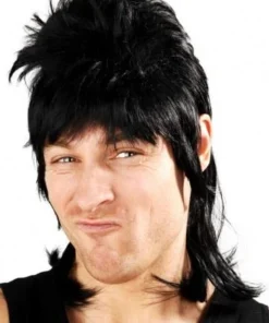 Tomfoolery Buy Costumes Dazza Black Mullet Wig