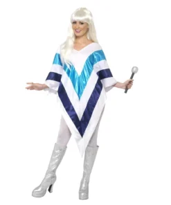 Smiffy's Womens Abba Super Trooper 70s Poncho Costume Party Fancy Dress Up