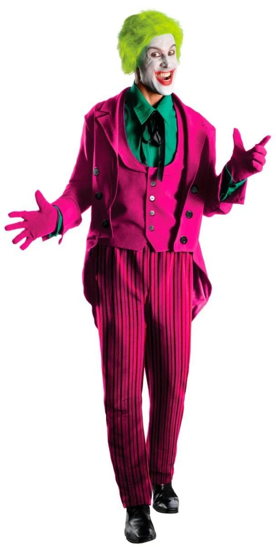 Disguises Costumes Joker Batman Classic TV Series Collector's Edition Adult Hire Costume Mens