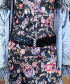 Carnival Products Disco 70s, 80s Belt Black Elastic Sequined Womens