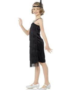 Karnival Costumes Black 20s Flapper Dress For Girls Kids