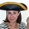 Interalia Black Tricorn Hat With Gold Trim Buy Costumes