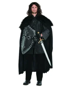 Amscan Medieval Black Furry Men's Cloak Mens