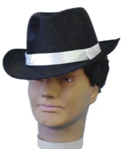 Carnival Products Mens Gangster Black Satin Costume 1920s Fedora Hat