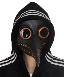 Carnival Products Black And Bronze Plague Doctor Latex Mask Buy Costumes