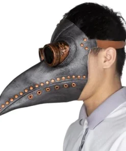 Carnival Products Black And Bronze Plague Doctor Latex Mask Buy Costumes