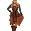 Smiffys Womens Brown Viking Barbarian Women's Costume