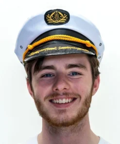 Interalia Captain Costume Hat With Yellow Rope Mens
