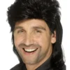 Smiffy's Mens Mullet Classic 80s Black Wig