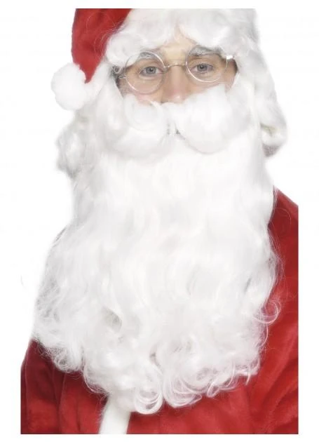 Smiffy's Santa Classic White Curly Long Beard 3 Smiffy's Santa Classic White Curly Long Beard