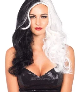 Leg Avenue Cruella De Vil Wig Two Tone Long Wavy Villain Wig