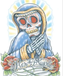 Tinsley Transfers Womens La Flor Day Of The Dead Temporary Tattoo
