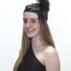 Interalia Womens Flapper Black 20's Costume Headband With Flower