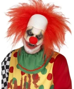 Smiffy's Mens Clown Deluxe Red Wig With Bald Head