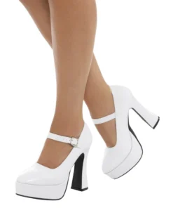 Smiffys Disco 70's Ladies White Platform Shoes