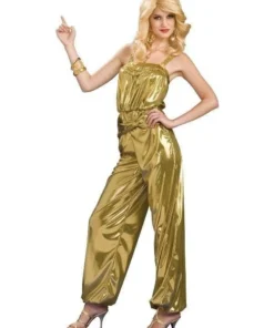 Rubie's Womens Disco Diva 70s Solid Gold Women's Jumpsuit3
