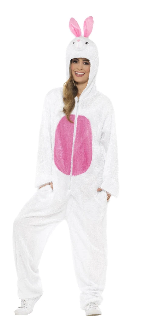 Smiffy's Womens Easter Bunny Fancy Dress Adult White Rabbit Animal Costume Jumpsuit 4 Smiffy's Womens Easter Bunny Fancy Dress Adult White Rabbit Animal Costume Jumpsuit
