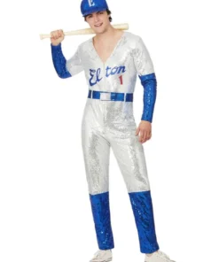 Smiffy's Mens Elton John Deluxe Sequin Baseball Costume