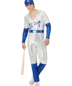Smiffy's Mens Elton John Deluxe Sequin Baseball Costume