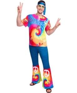 Amscan Free Spirit Men's 1960s Hippy Costume Plus Size