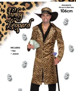 Tomfoolery Funky Leopard Men's 70's Disco Costume