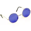 Sweidas Womens Hippie Blue Round Lennon Glasses Rock Star Costume Sunglasses