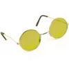 Sweidas Hippie Yellow Round Lennon Glasses Rock Star Costume Sunglasses