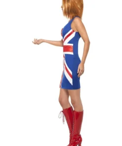 Smiffy's Womens Ginger Spice Power Union Jack 90s Women Spicegirls Girl Band Costume