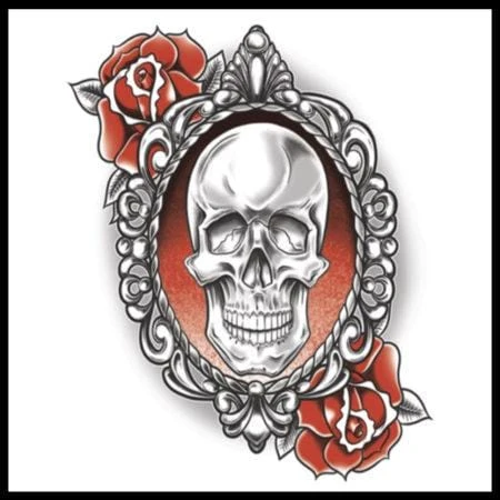 Tinsley Transfers Gothic Skull And Roses Temporary Tattoo Womens 3 Tinsley Transfers Gothic Skull And Roses Temporary Tattoo Womens