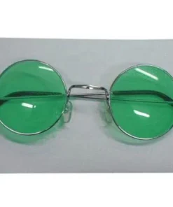 Carnival Products Womens Hippie Green Round Glasses Rock Star Costume Sunglasses