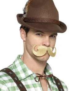 Smiffy's Oktoberfest Hat Traditional Bavarian German Deluxe Brown Hat Mens