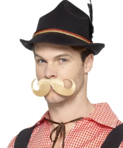 Smiffy's Mens Oktoberfest Hat Traditional German Deluxe Black Hat