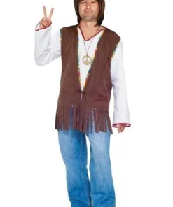 Tomfoolery Mens Fringed Hippie Vest For Men