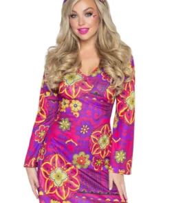 Leg Avenue Hippie Go Go Girl Womens 1960s Hire Costume 8 Leg Avenue Hippie Go Go Girl Womens 1960s Hire Costume