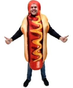 Tomfoolery Hot Dog Costume With Mustard Womens