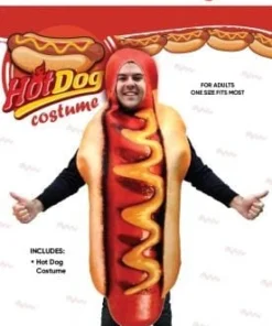 Tomfoolery Hot Dog Costume With Mustard Womens