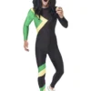 Smiffy's Jamaican Hero Winter Bobsled Team Uniform Jumpsuit Costume Mens