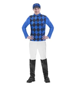Amscan Jockey Men's Costume Set Blue And Black