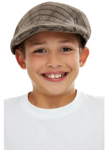 Smiffy's Newspaper Boy Flat Cap Kids Old Fashion Tweed Hat 3 Smiffy's Newspaper Boy Flat Cap Kids Old Fashion Tweed Hat